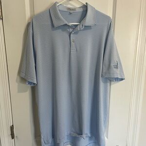 Peter Millar Light Blue Striped Polo Shirt